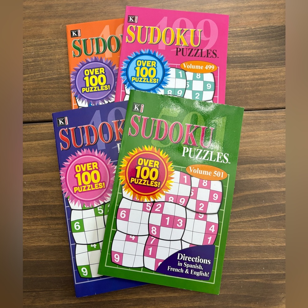 Sudoku Books - Set Of 4 Large Print